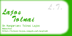 lajos tolnai business card